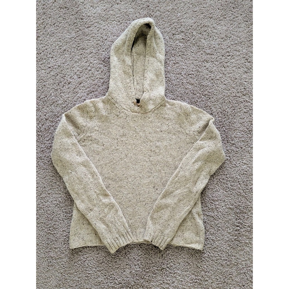 Vintage J Crew Hoodie Merino Wool Rabbit Hair Womens Small Beige Old Money 90s